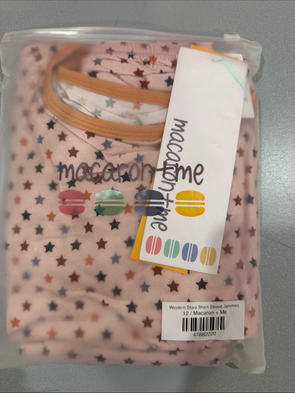 Macaron + Me Bamboo Kids Western Stars Short Sleeve Pajama Set 12 NWT